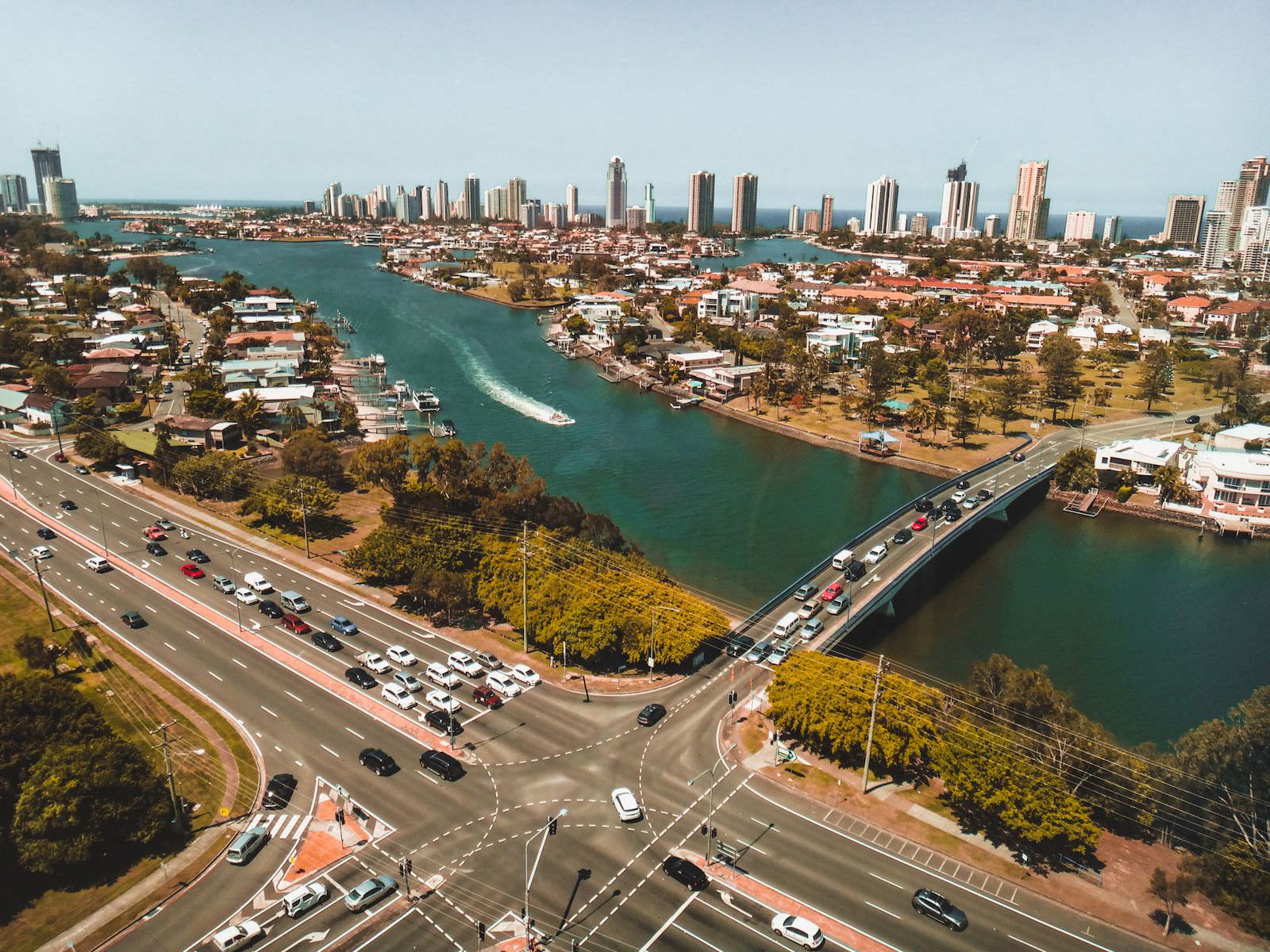 Aerial view of Gold Coast, Australia